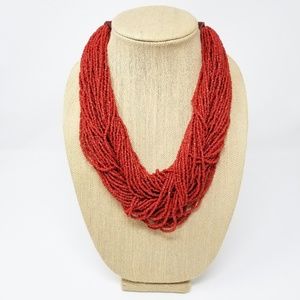 Unique Burnt Orange Beaded Necklace